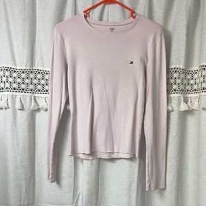 Tommy Hilfiger Light Pink Long-Sleeve Crewneck Top